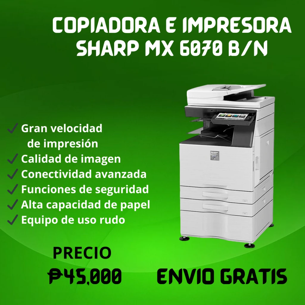 copiadora e impresora sharp mx 6070 blanco y negro
