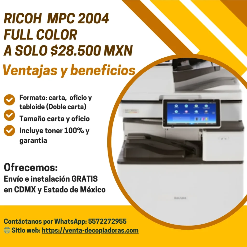 Impresora Laser Ricoh MPC2004 "Remanufacturada"