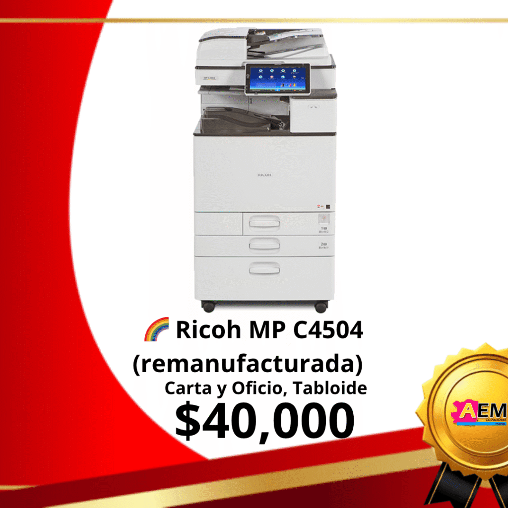 Impresora Laser Color Ricoh MPC4504 Remanufacturada
