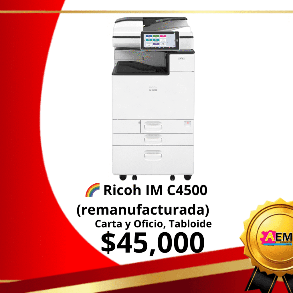 Impresora Multifuncional Ricoh IM C4500 A Color (Remanufacturado Premium)