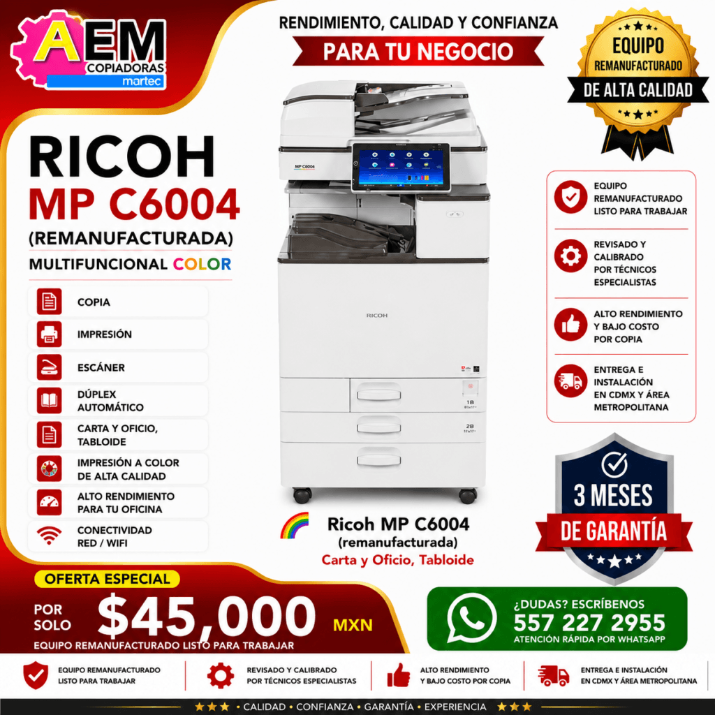 copiadora de alto volumen a color tabloide cdmx remanufacturada