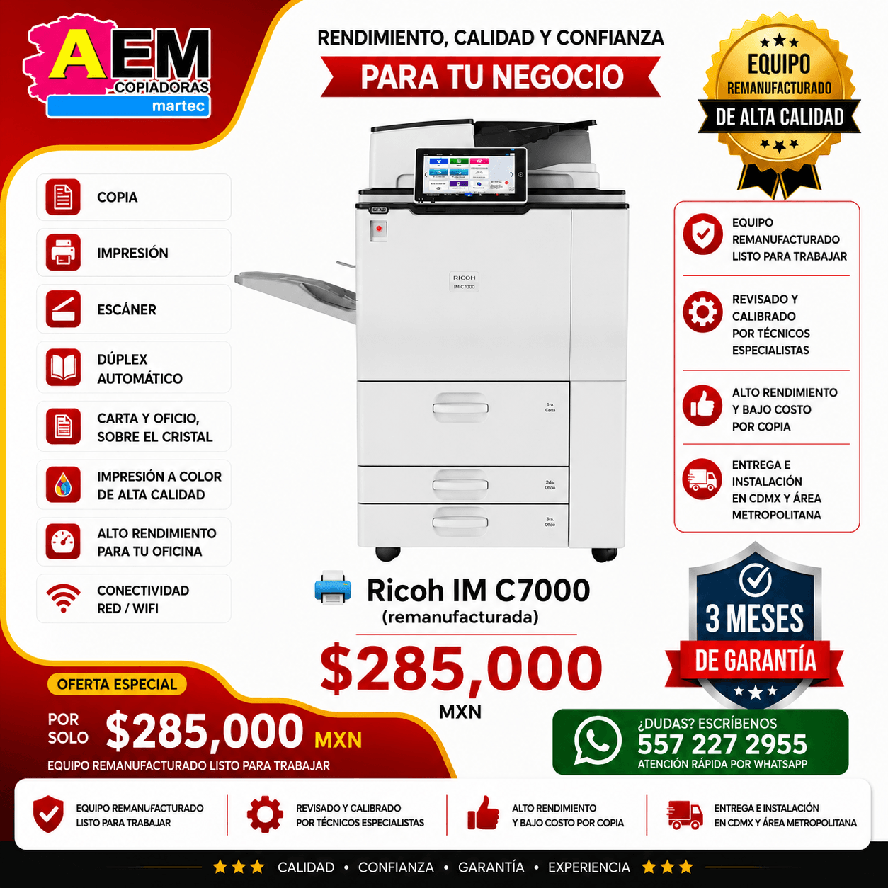 impresora multifuncional de uso rudo alto volumen b/n para centros de copiado universidades remanufacturada cdmx